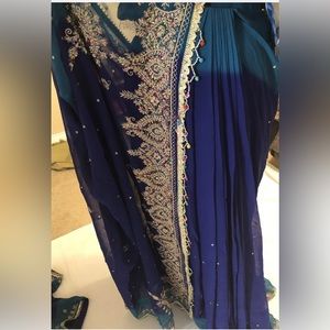PAKISTANI PARTY WEAR INDIAN BOLLYWOOD ETHNIC WEDDING SAREE Full Embroidery